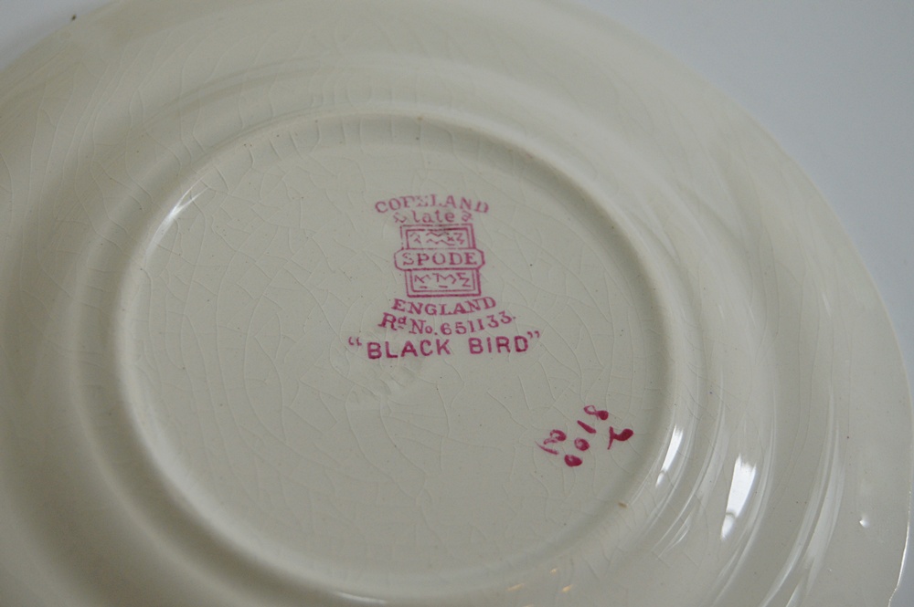 Antique Copeland Late Spode "Blackbird" Dinner and Dessert China