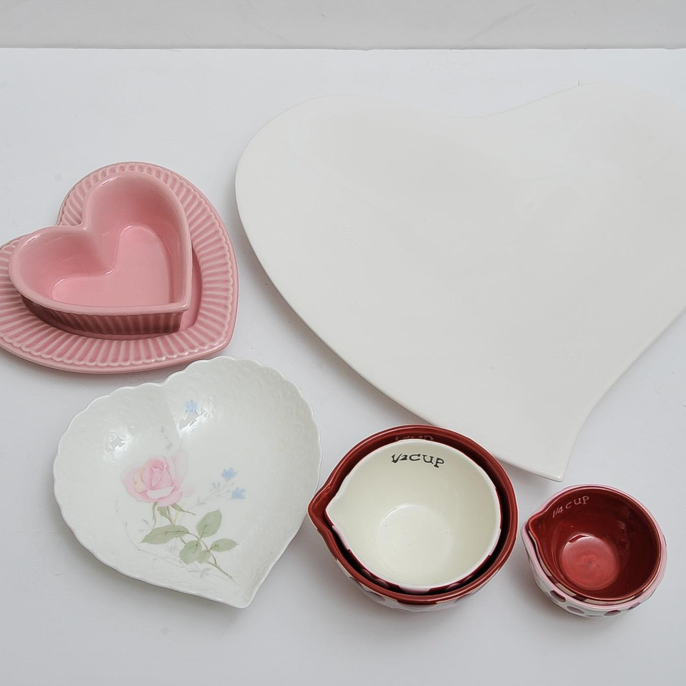 Collection of Heart-Themed Table Ceramics