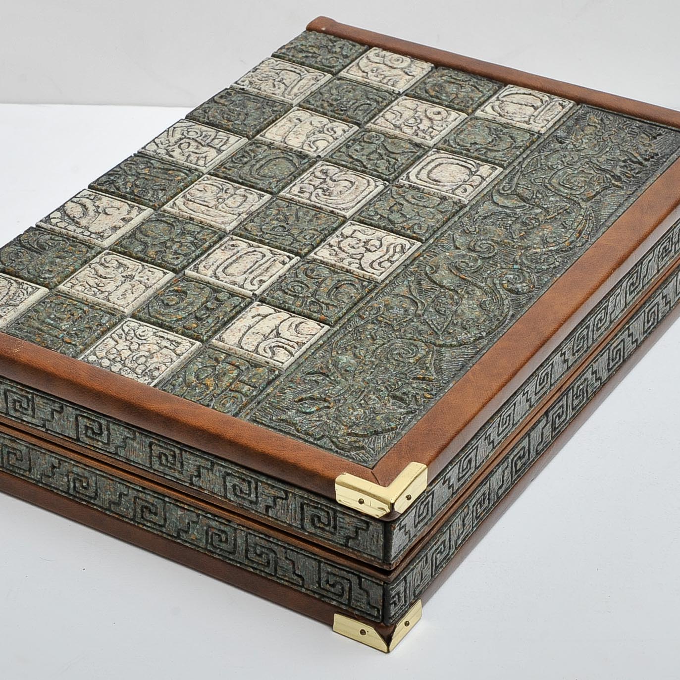 Vintage Aztec vs. Conquistador Chess Set