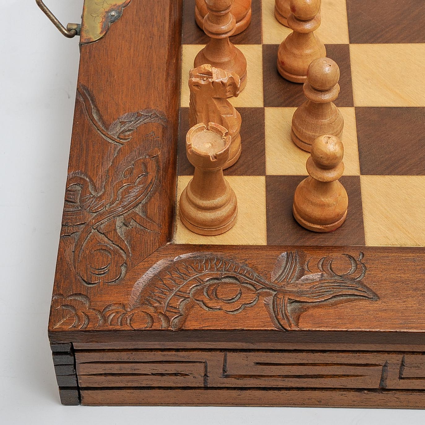Carved Wood Chess Set