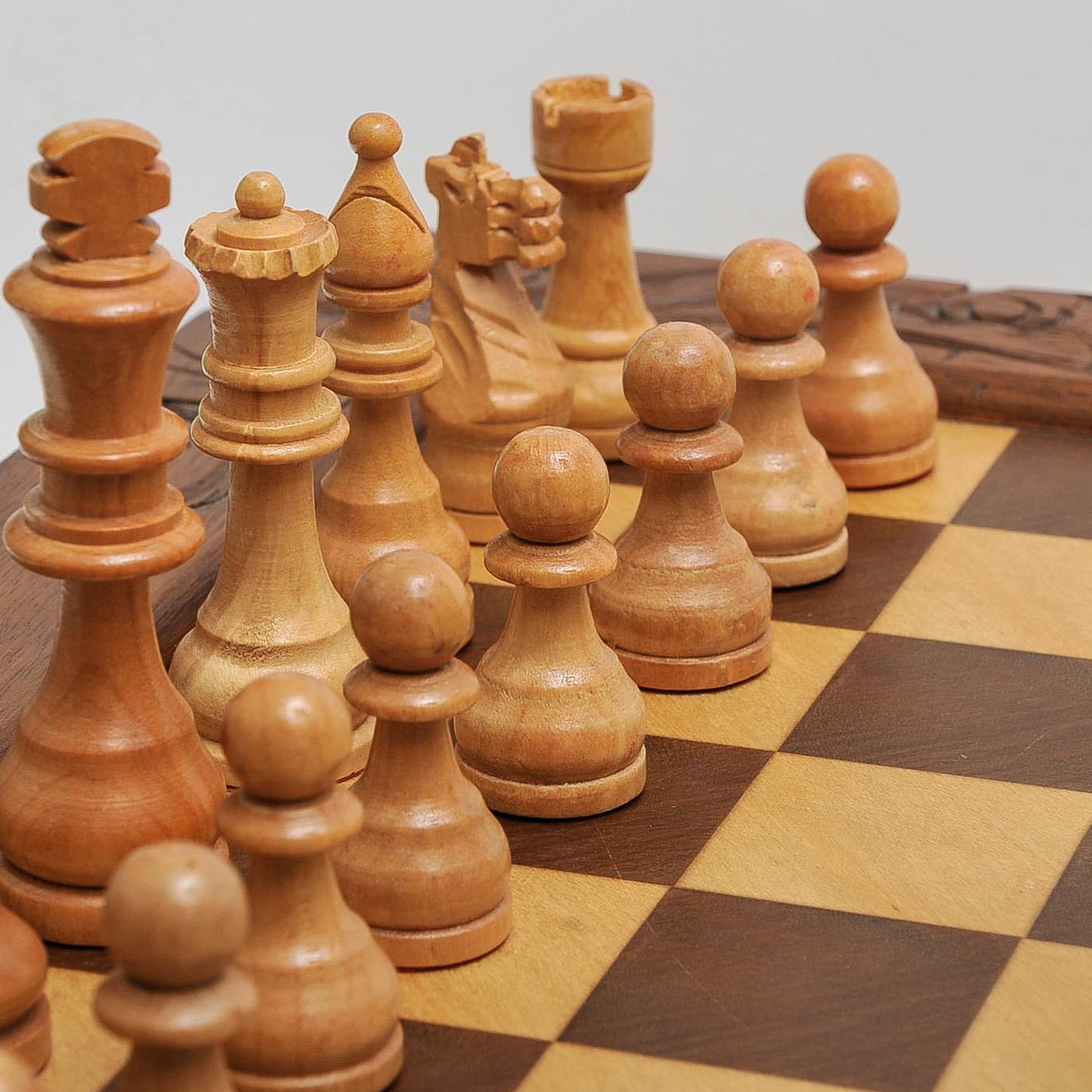 Carved Wood Chess Set