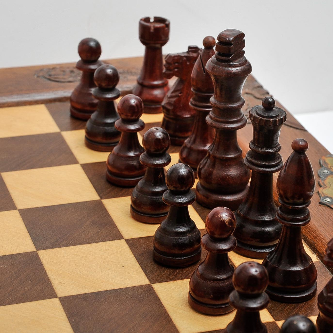 Carved Wood Chess Set