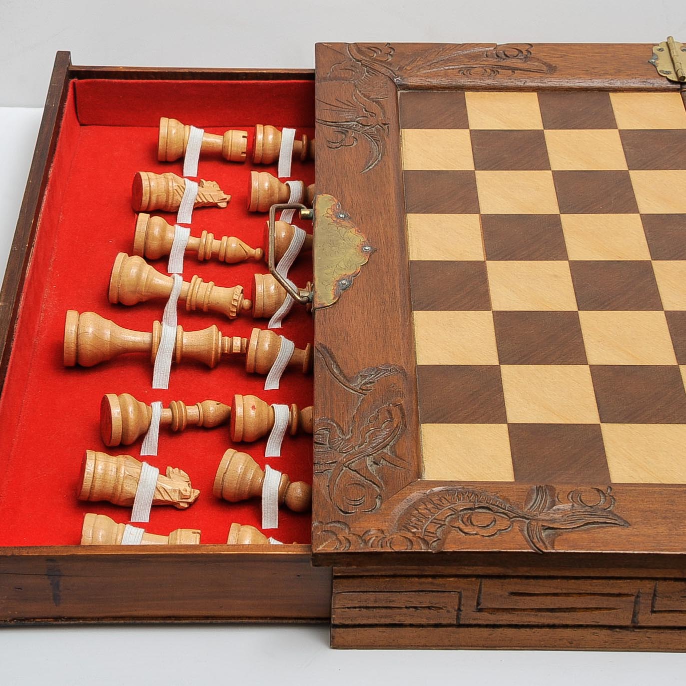 Carved Wood Chess Set