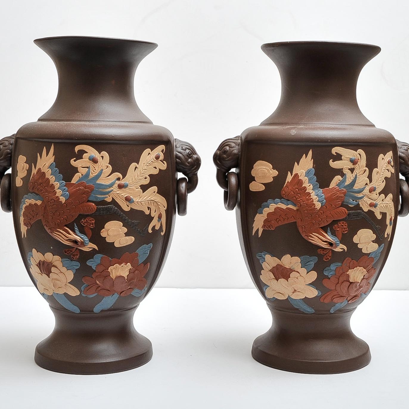 Pair of Contemporary Japanese Tokoname Vases
