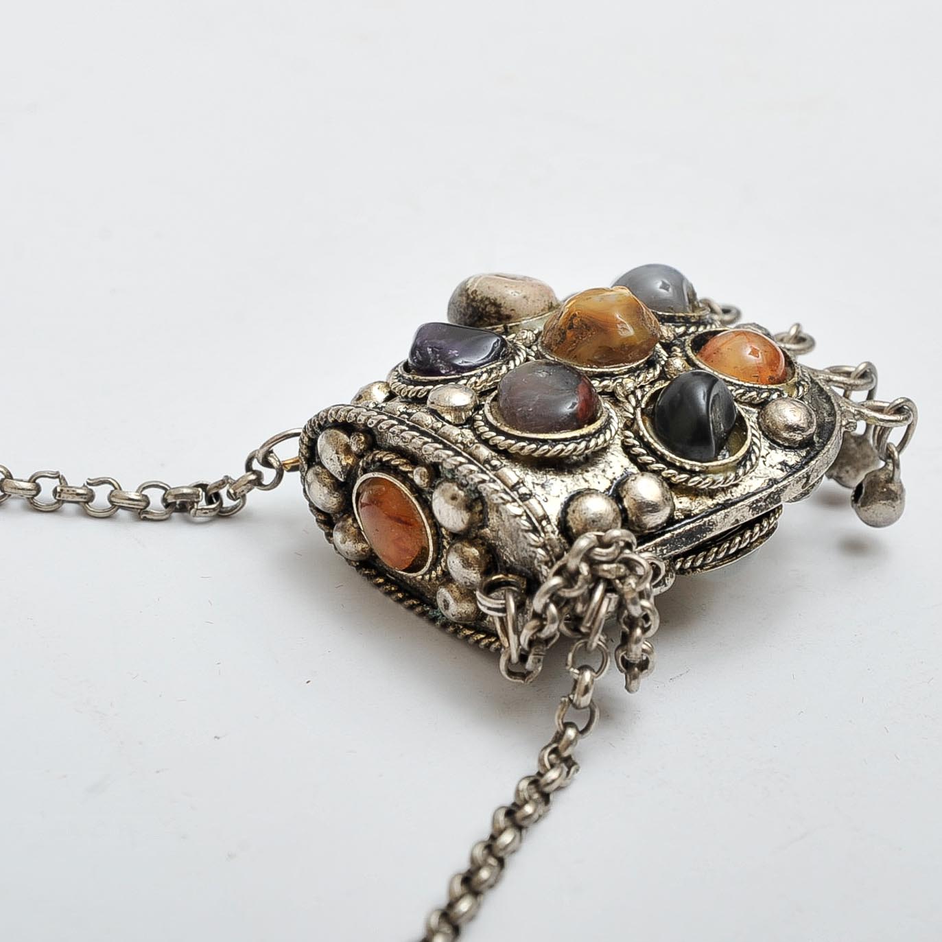 Silver-Tone Necklace with Container Pendant