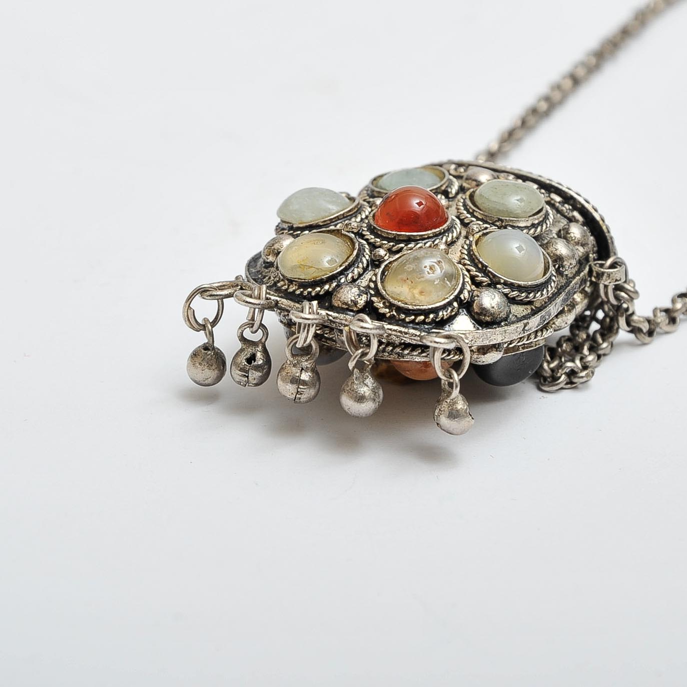 Silver-Tone Necklace with Container Pendant