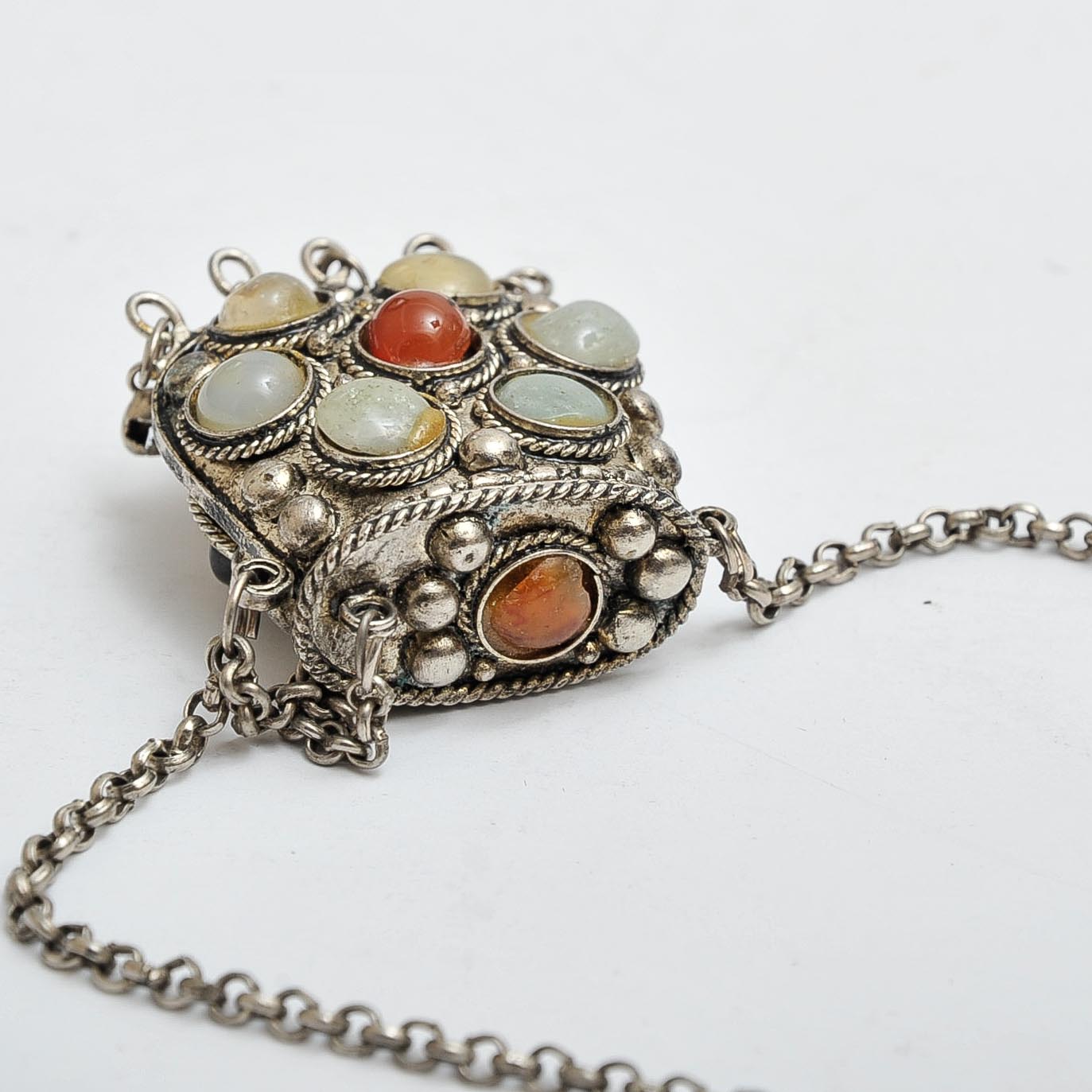 Silver-Tone Necklace with Container Pendant