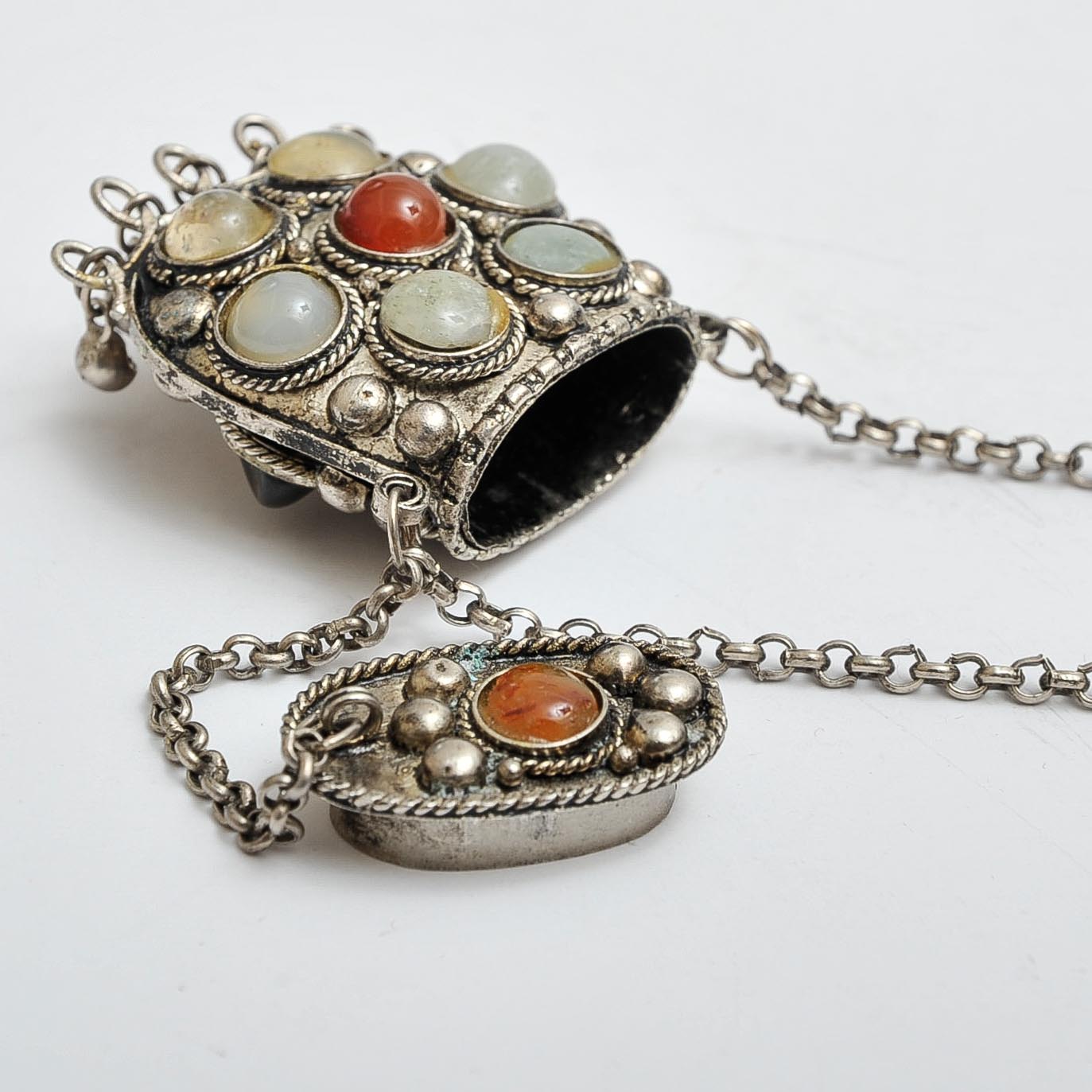 Silver-Tone Necklace with Container Pendant