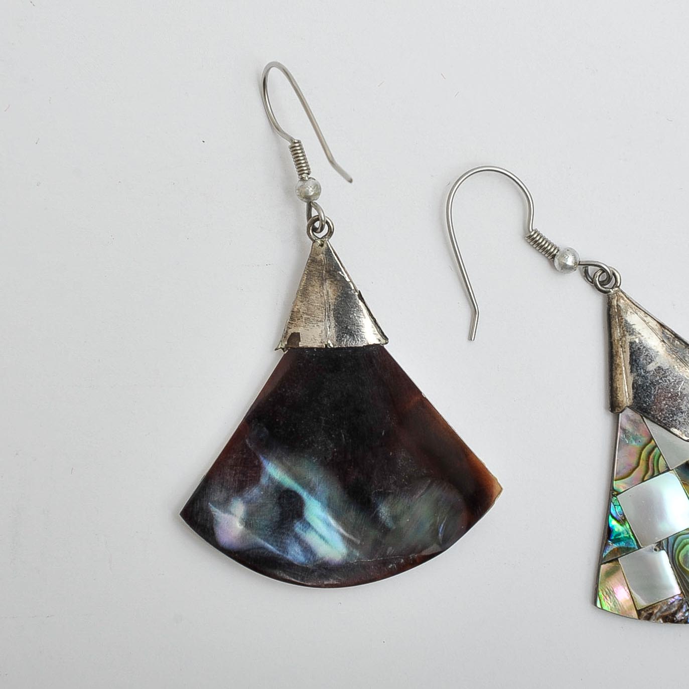 Mother of Pearl Mosaic Fan Earrings