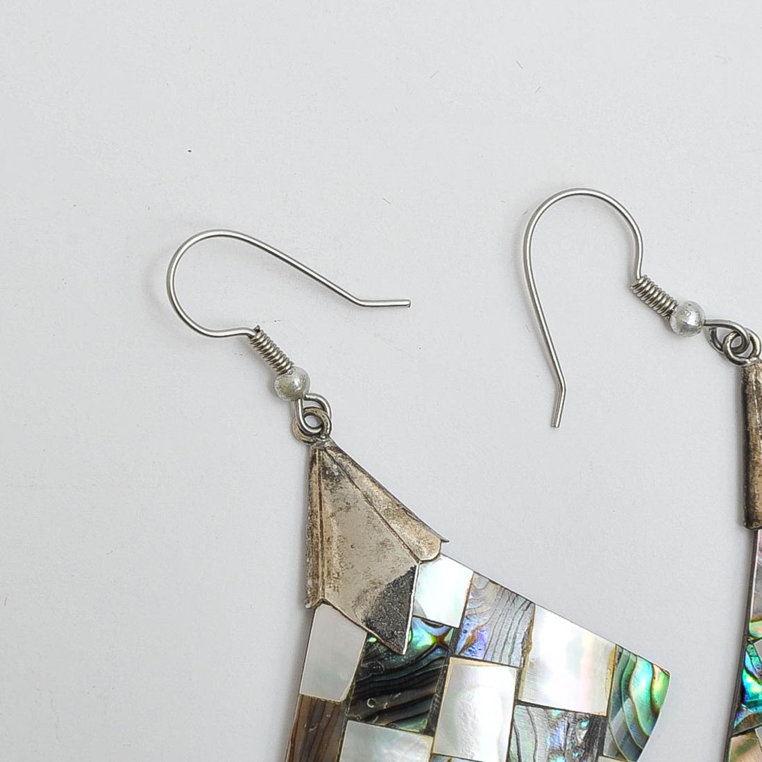 Mother of Pearl Mosaic Fan Earrings