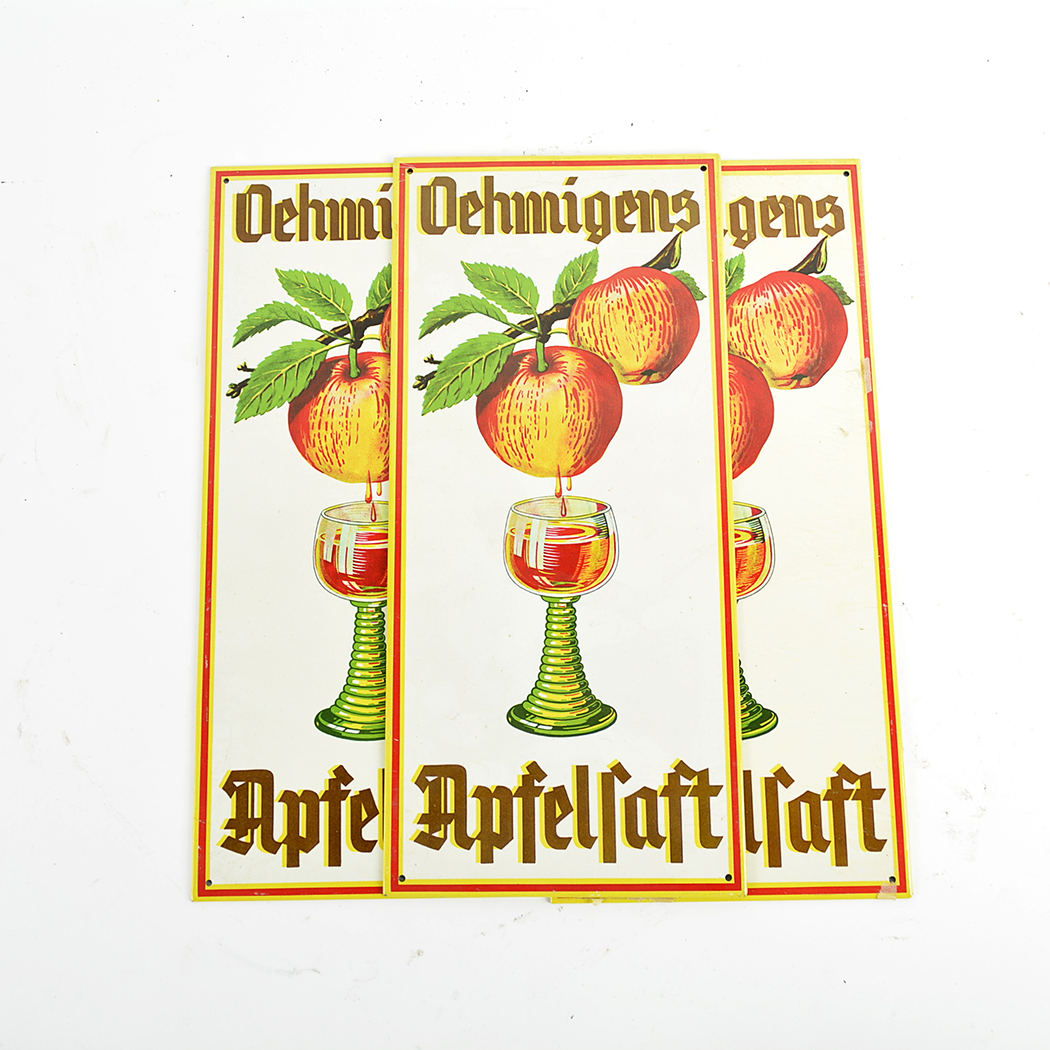 1960s German Apple Juice Advertising Signs