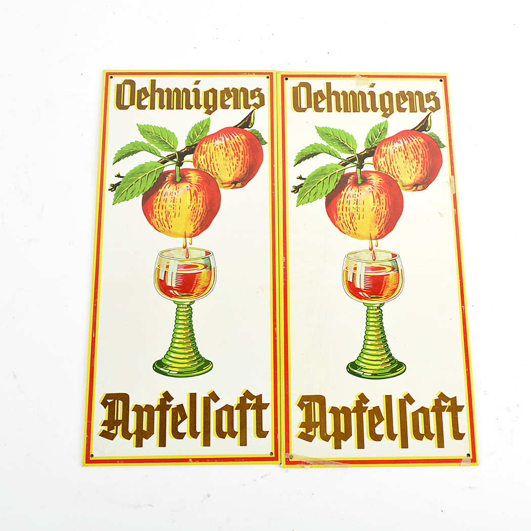 1960s German Apple Juice Advertising Signs