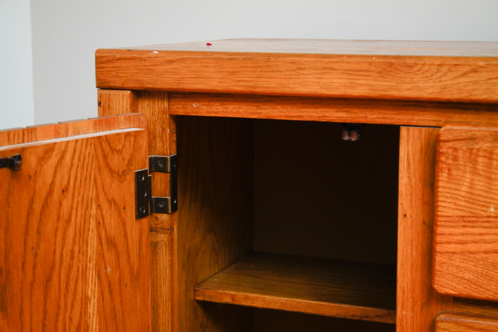 Modern Oak China Cabinet