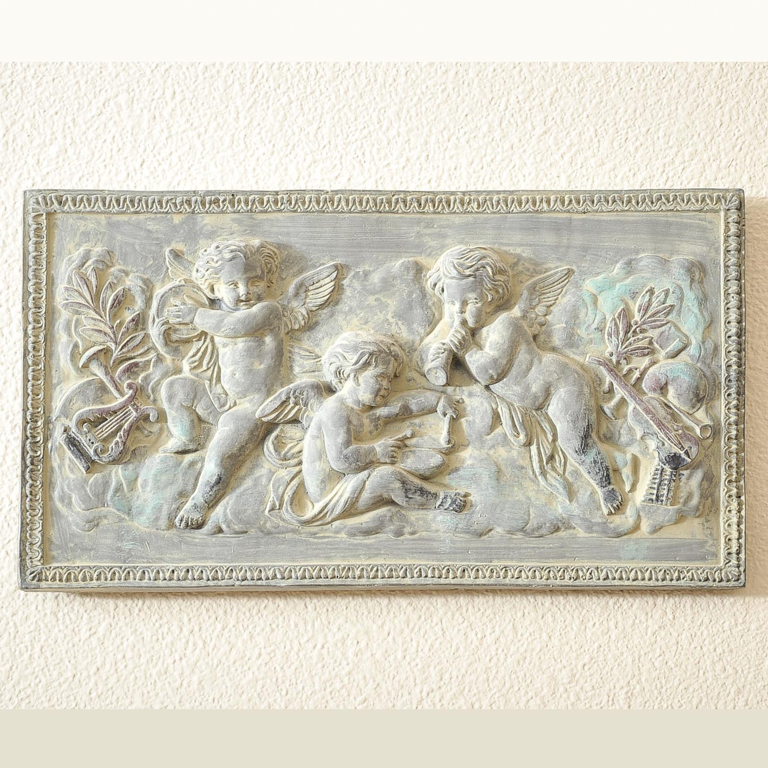 Ceramic Cherub Wall Sculpture