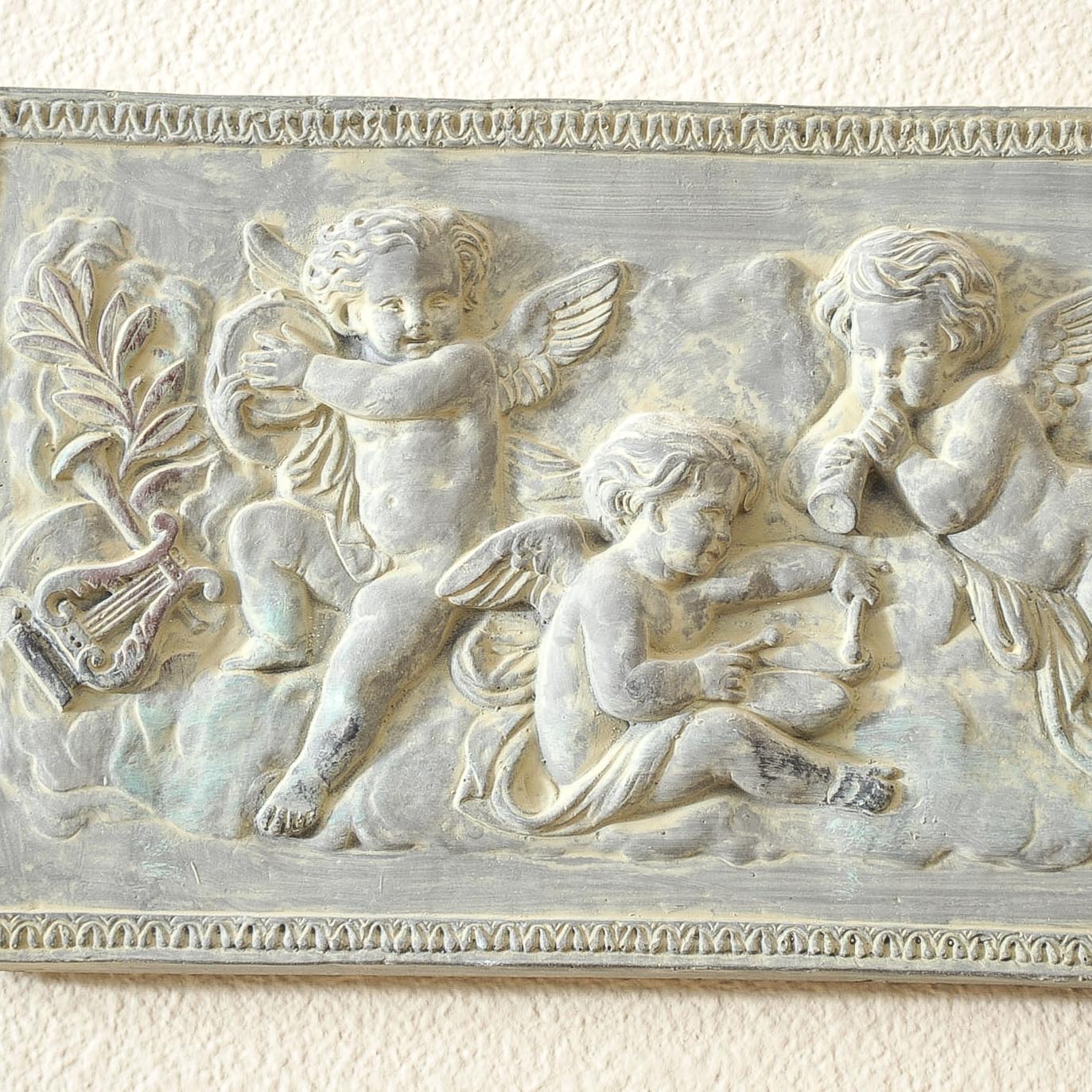 Ceramic Cherub Wall Sculpture