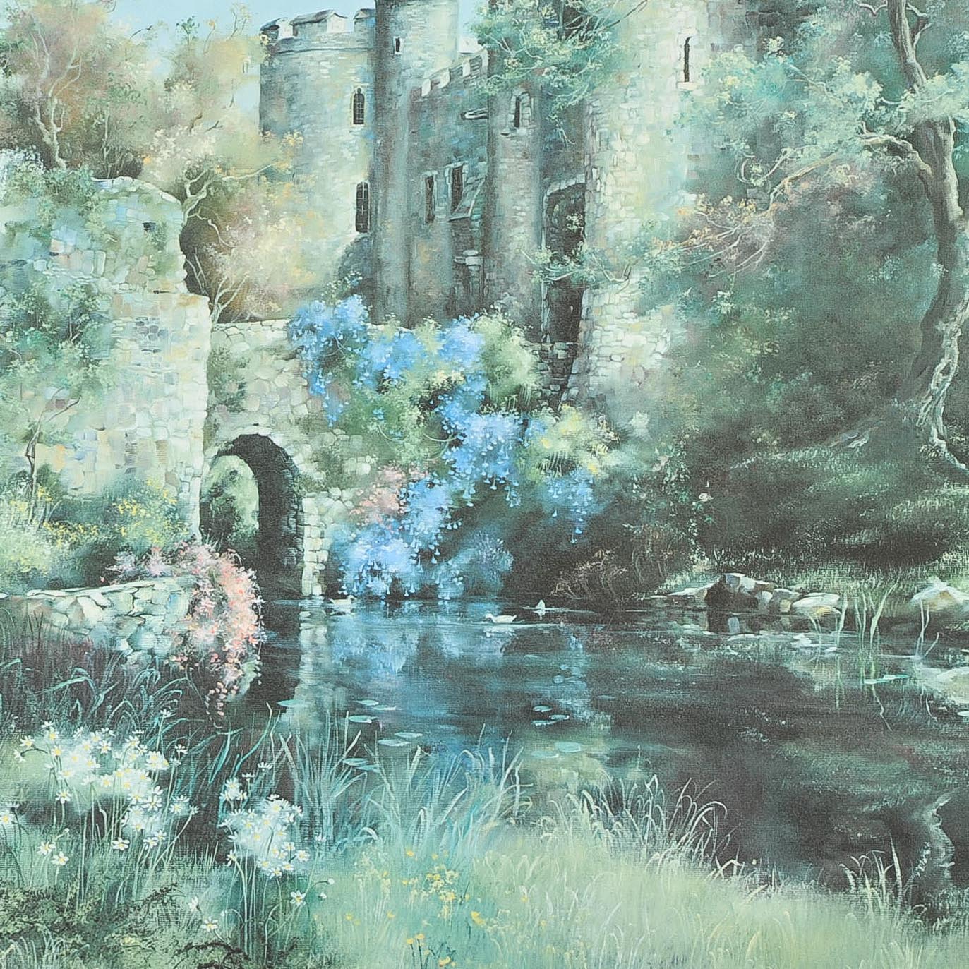 Marty Bell Signed Offset Lithograph "Allington Castle, Kent"