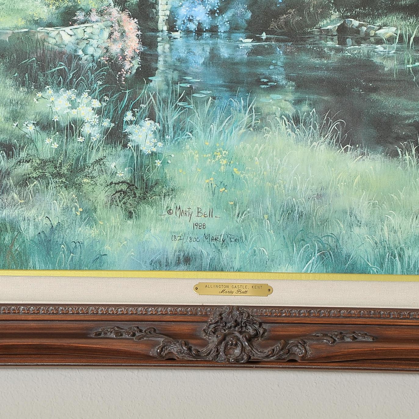 Marty Bell Signed Offset Lithograph "Allington Castle, Kent"