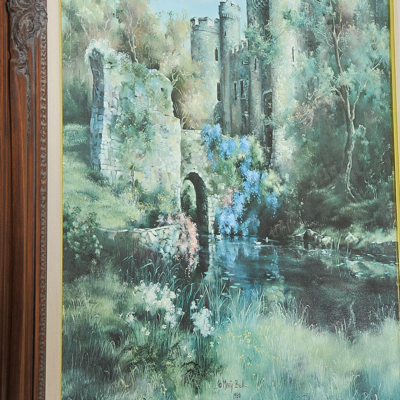 Marty Bell Signed Offset Lithograph "Allington Castle, Kent"
