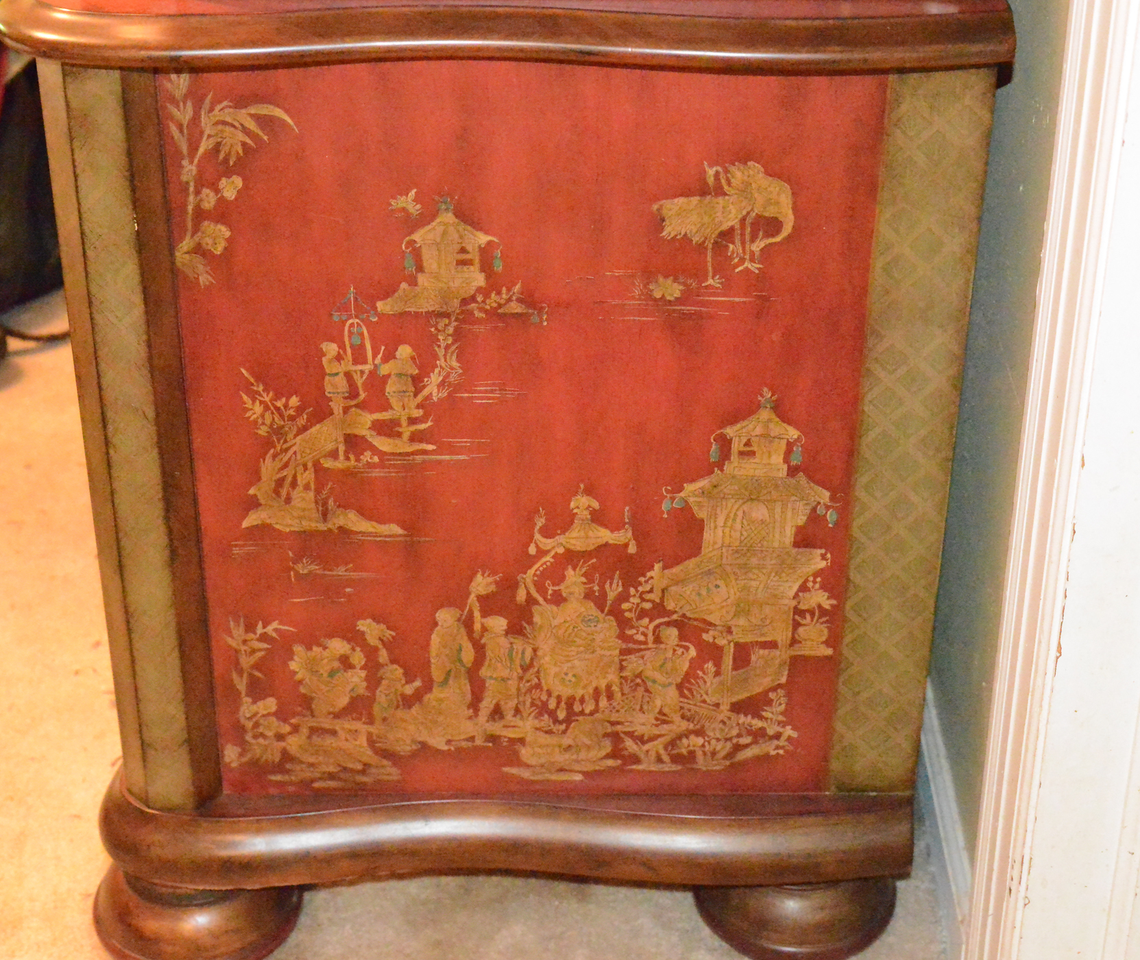 Red Asian Inspired Media Armoire