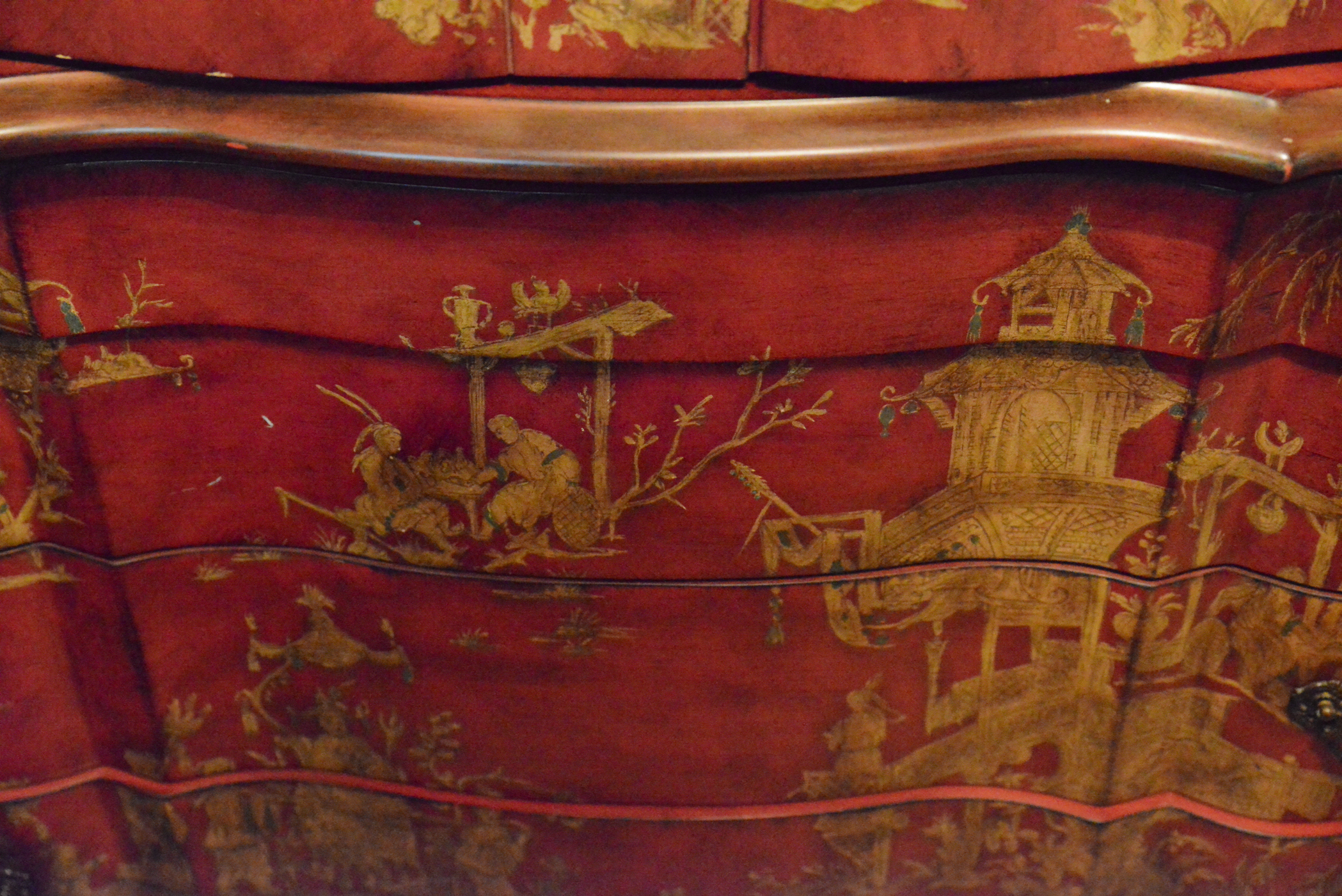 Red Asian Inspired Media Armoire