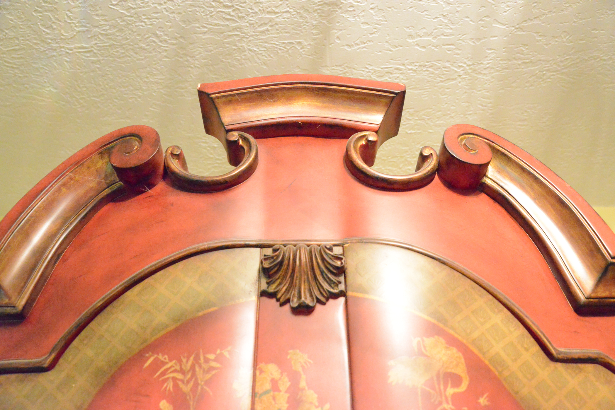 Red Asian Inspired Media Armoire