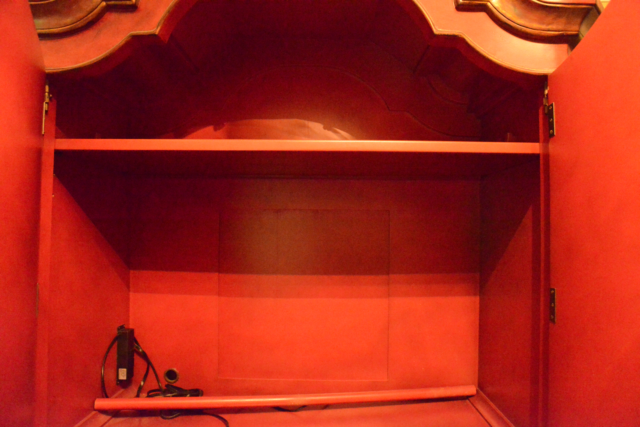 Red Asian Inspired Media Armoire