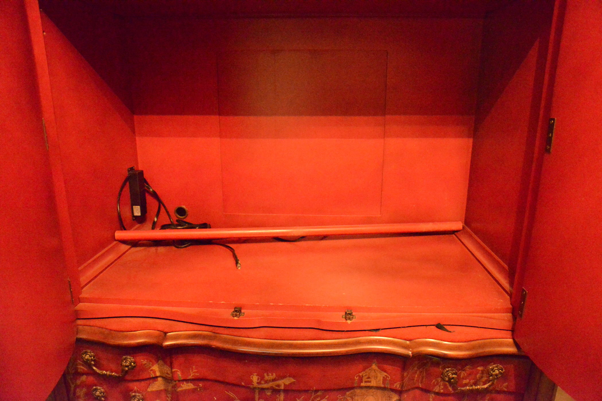 Red Asian Inspired Media Armoire