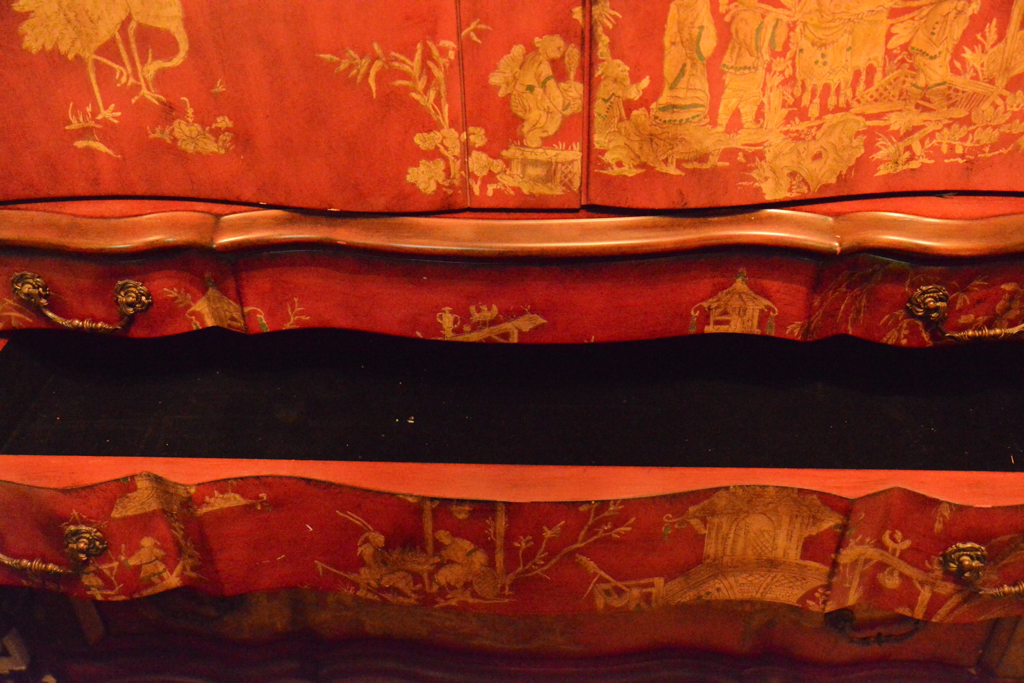 Red Asian Inspired Media Armoire