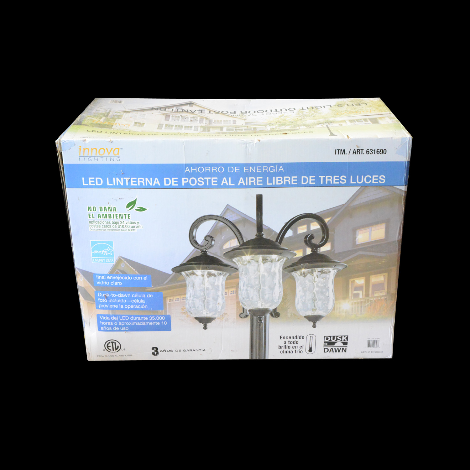 Innova Lighting Three Light LED Lamp Post Lantern EBTH