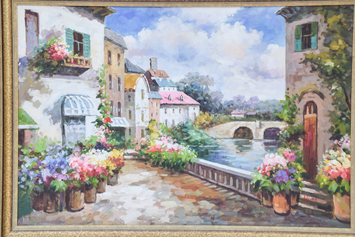 Mediterranean Oil Painting Signed Hunt