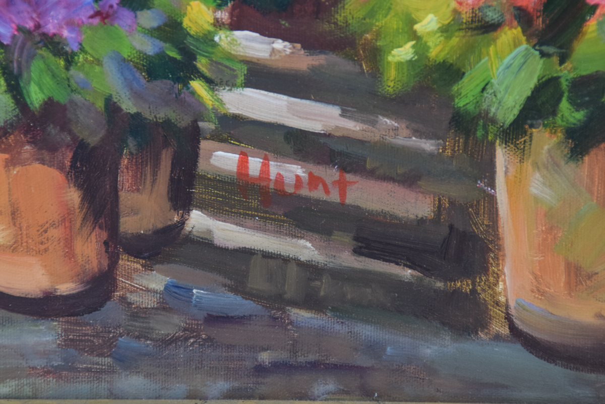 Mediterranean Oil Painting Signed Hunt