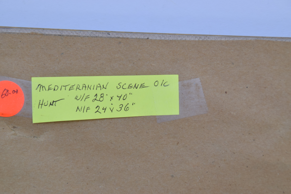 Mediterranean Oil Painting Signed Hunt