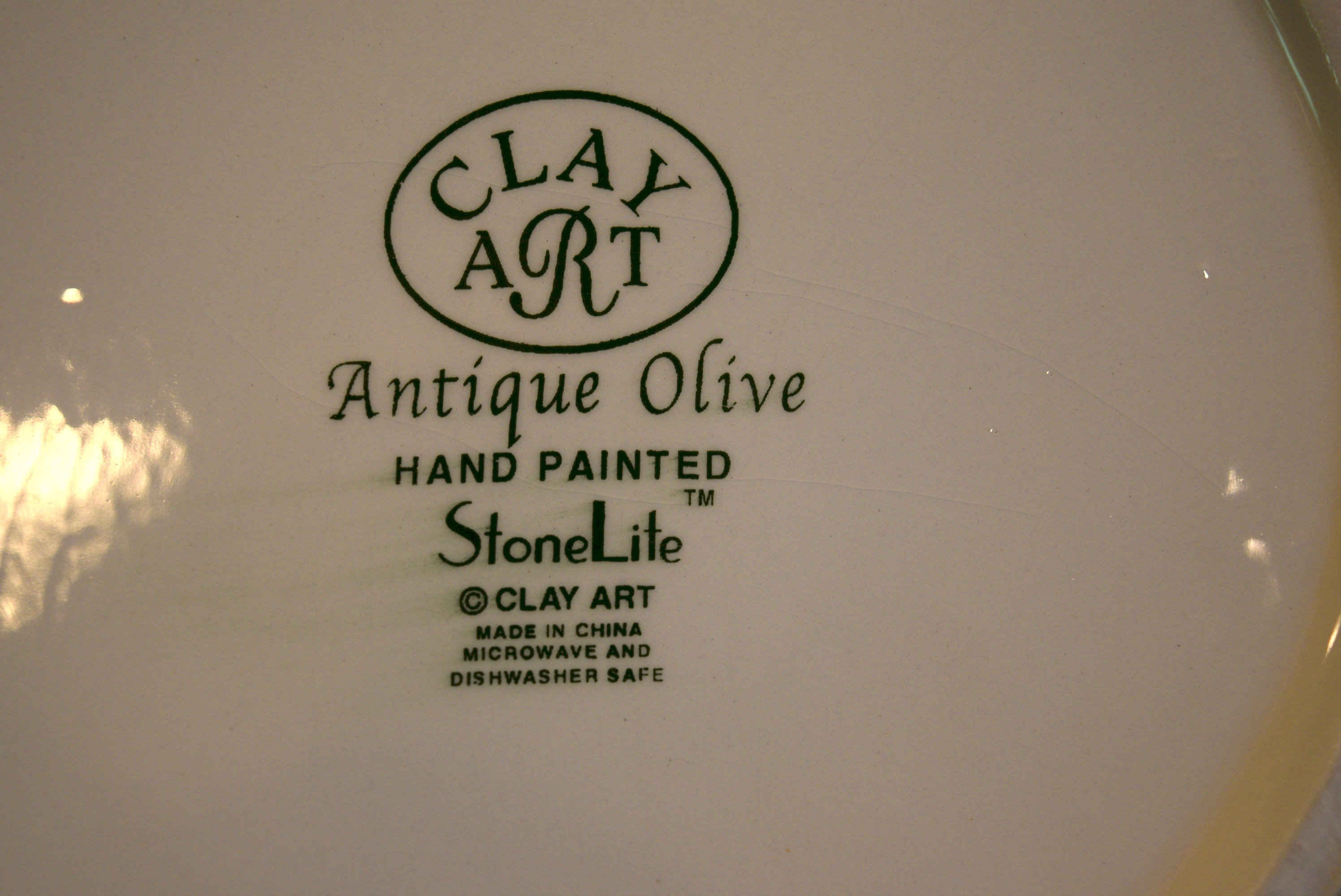 Clay Art 'Antique Olive' Hand Painted Dinnerware