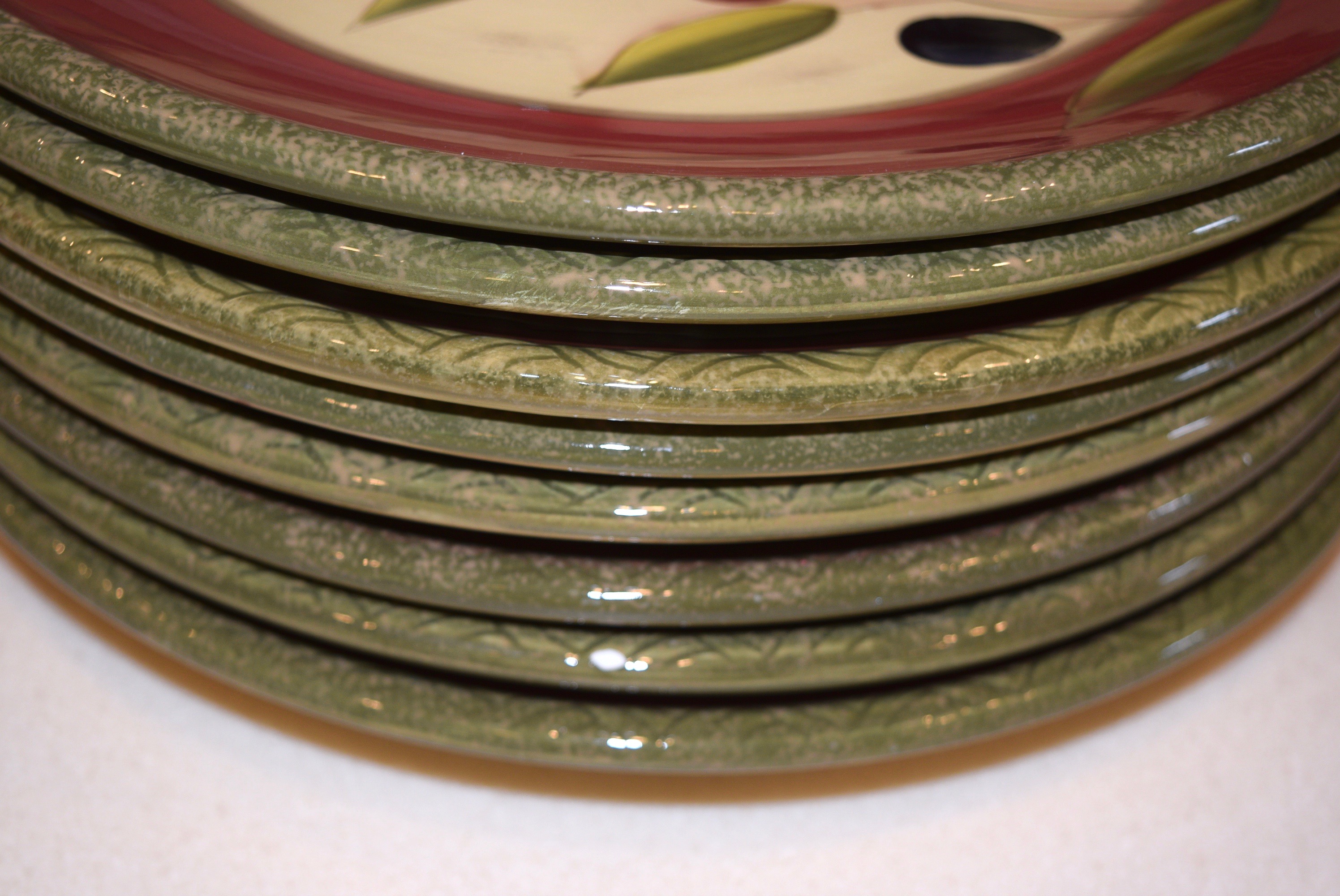 Clay Art 'Antique Olive' Hand Painted Dinnerware