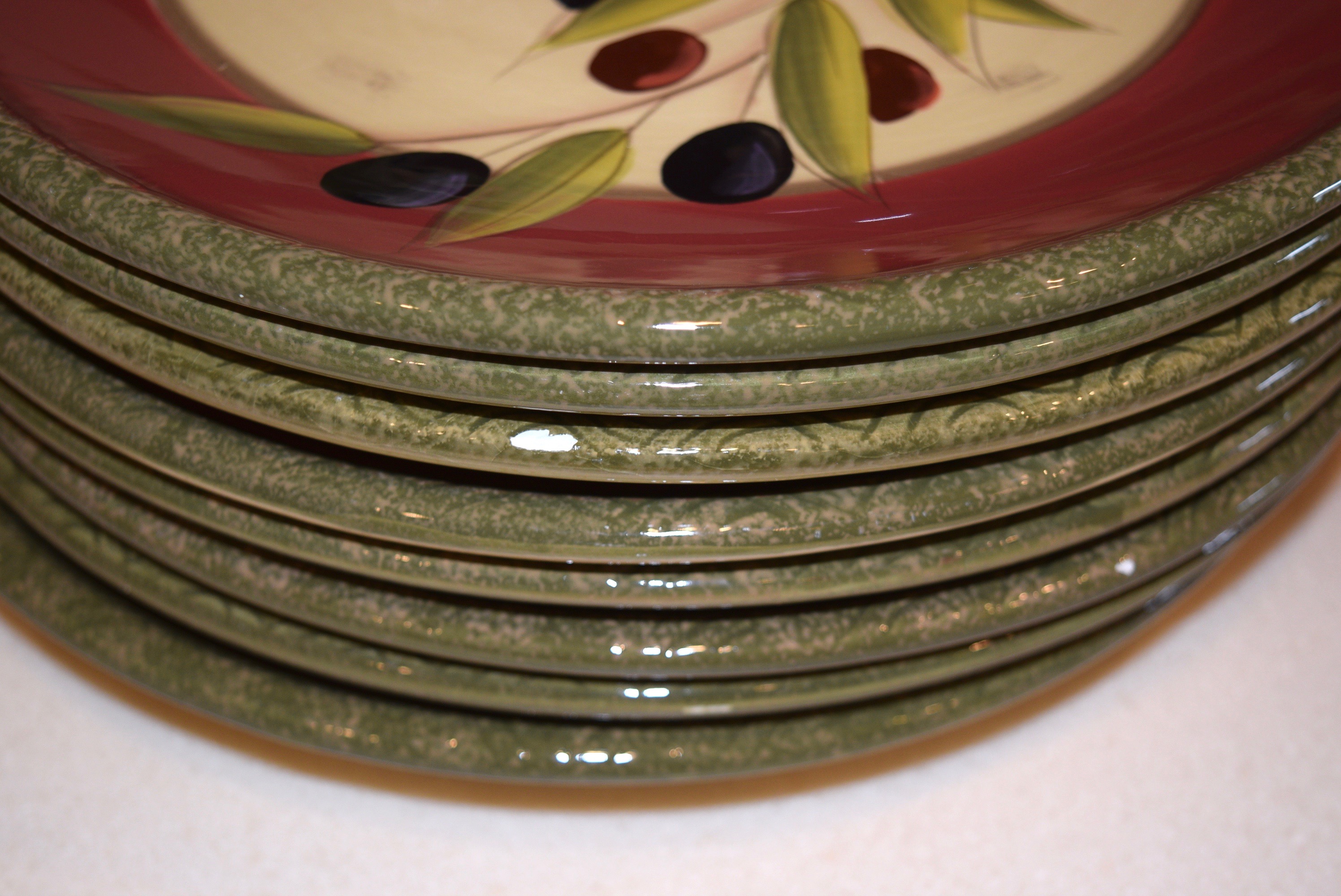Clay Art 'Antique Olive' Hand Painted Dinnerware
