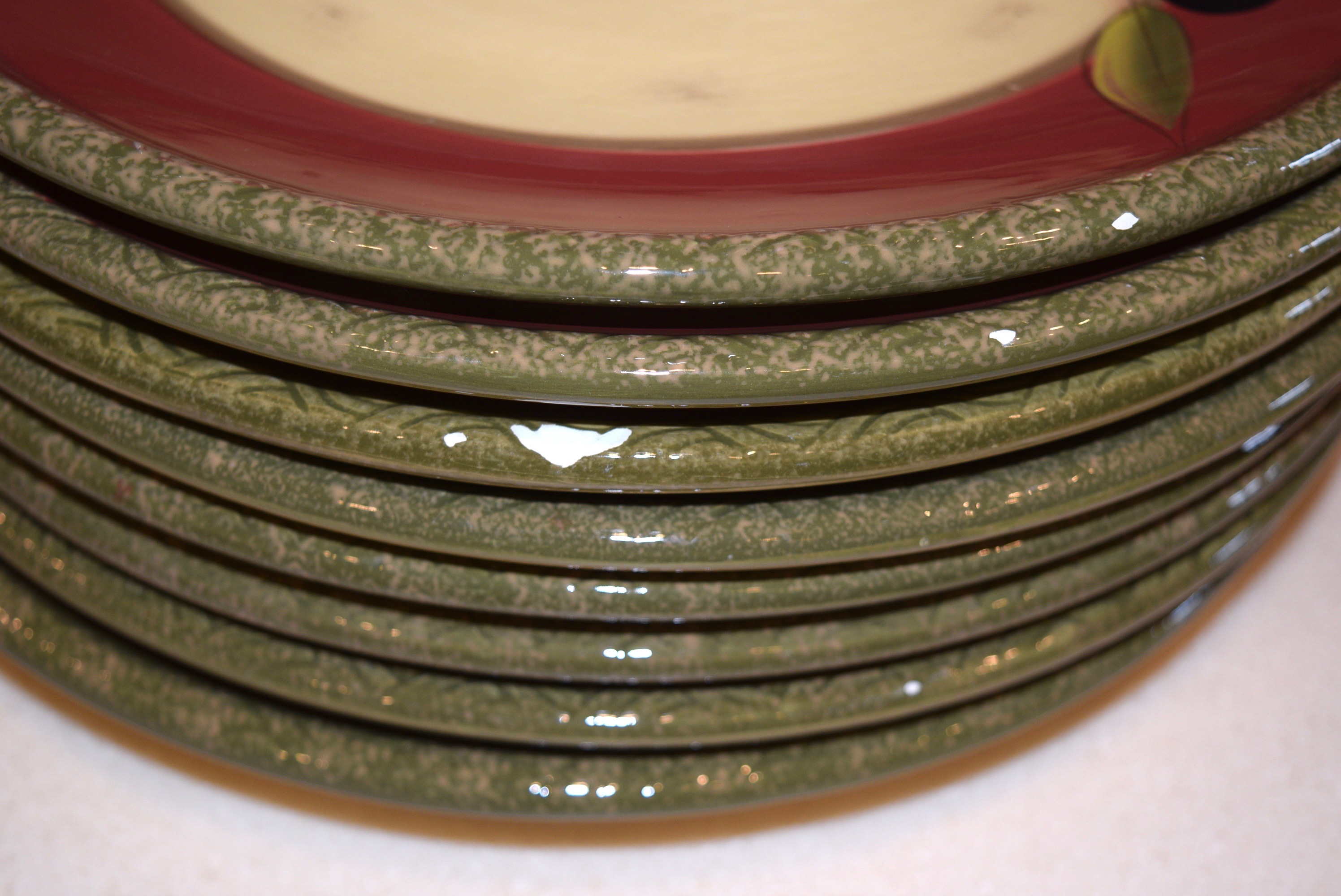 Clay Art 'Antique Olive' Hand Painted Dinnerware