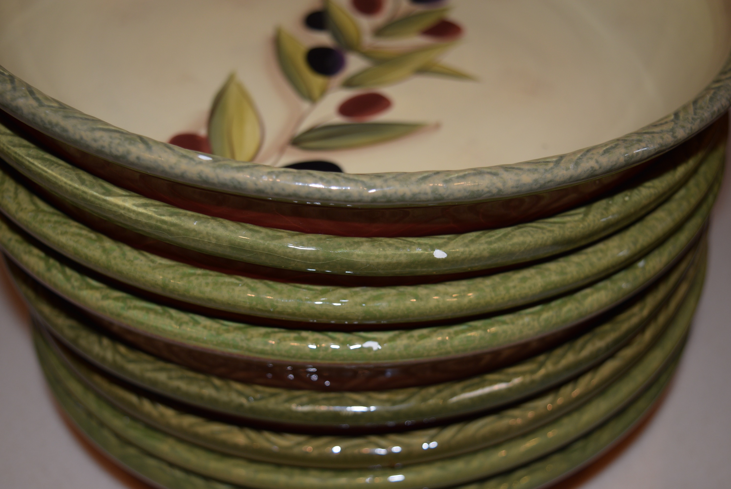 Clay Art 'Antique Olive' Hand Painted Dinnerware
