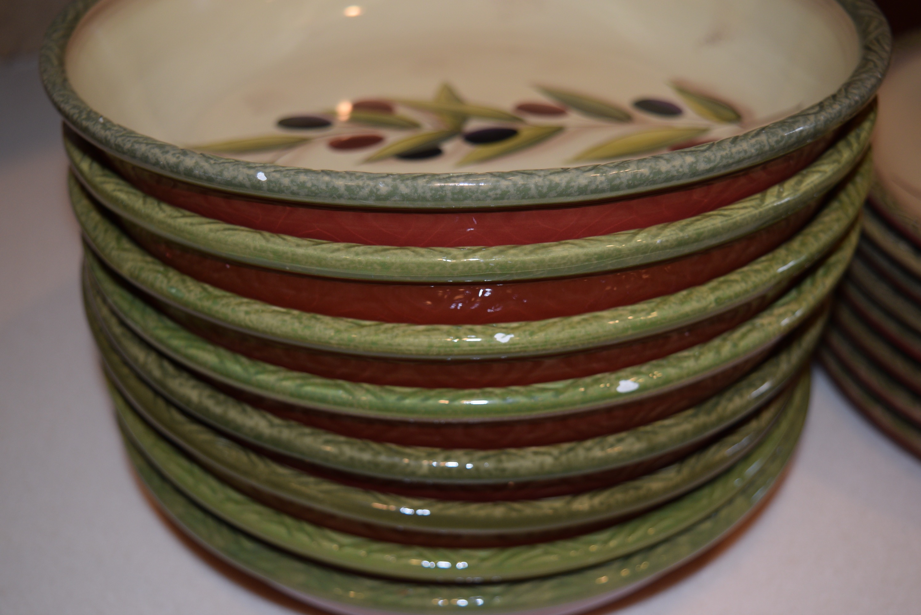 Clay Art 'Antique Olive' Hand Painted Dinnerware