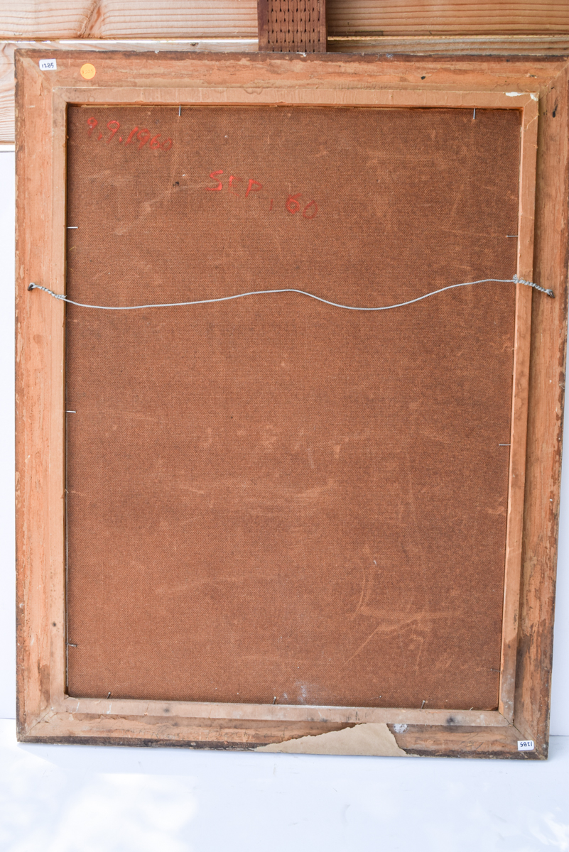 Flora Clendenin Vintage Oil Painting of an Embracing Couple