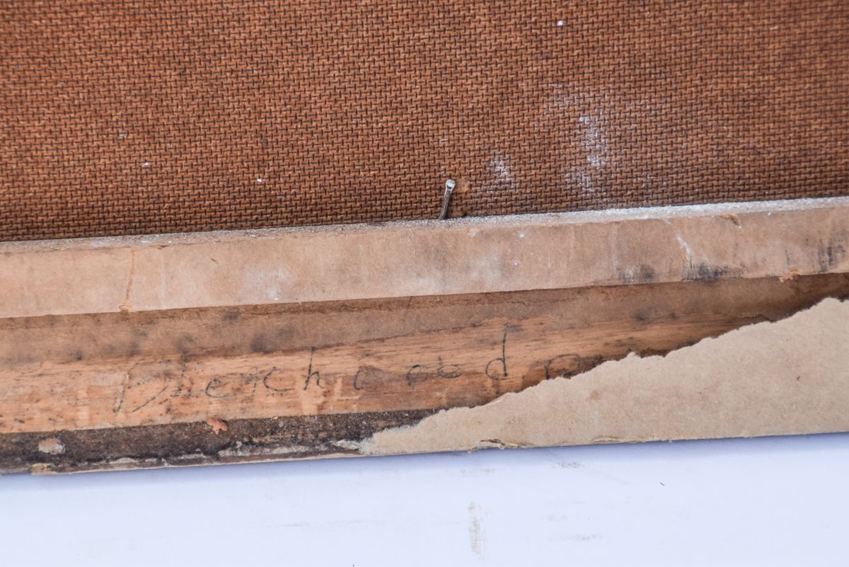 Flora Clendenin Vintage Oil Painting of an Embracing Couple