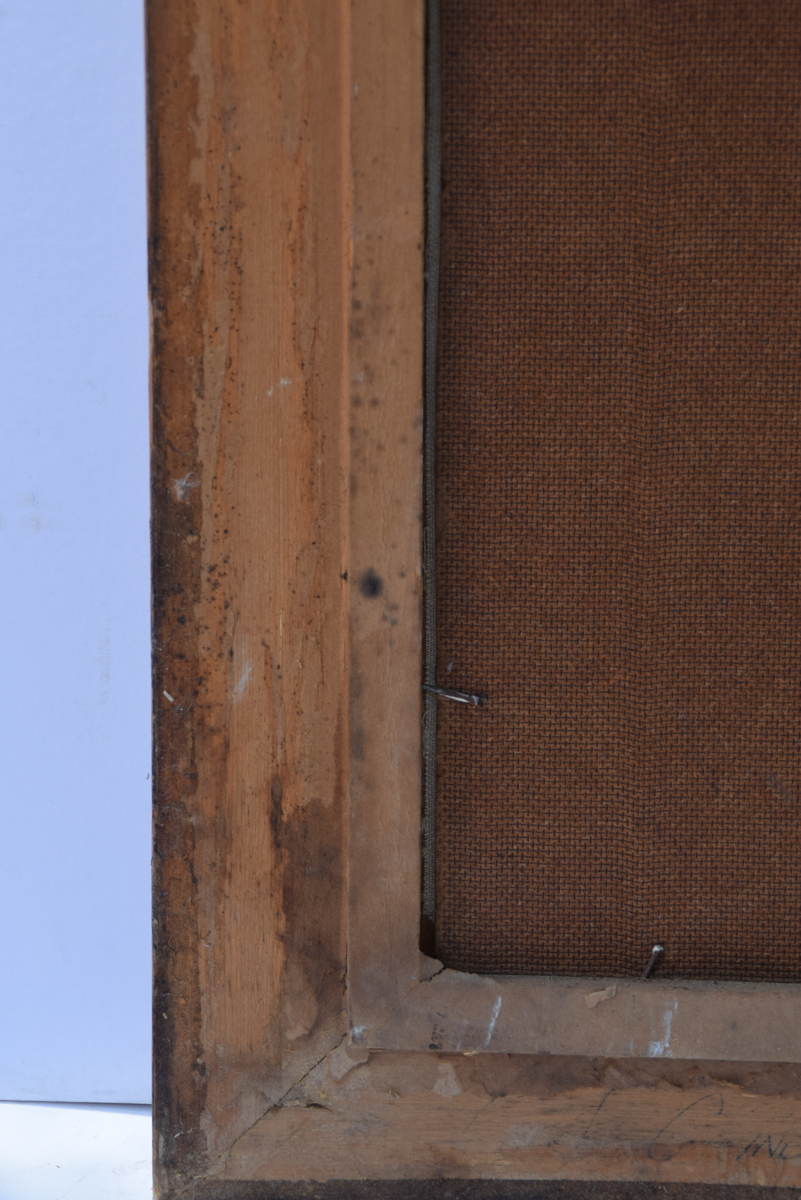 Flora Clendenin Vintage Oil Painting of an Embracing Couple