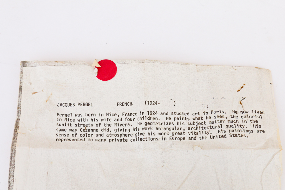 Original "France" Oil on Canvas by Jacques Pergel