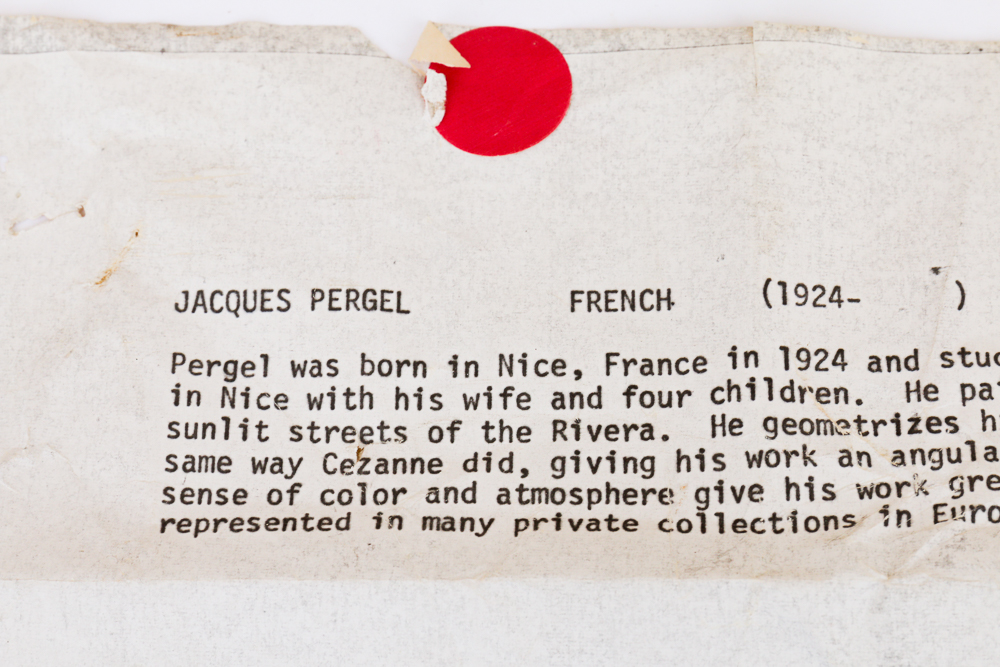 Original "France" Oil on Canvas by Jacques Pergel