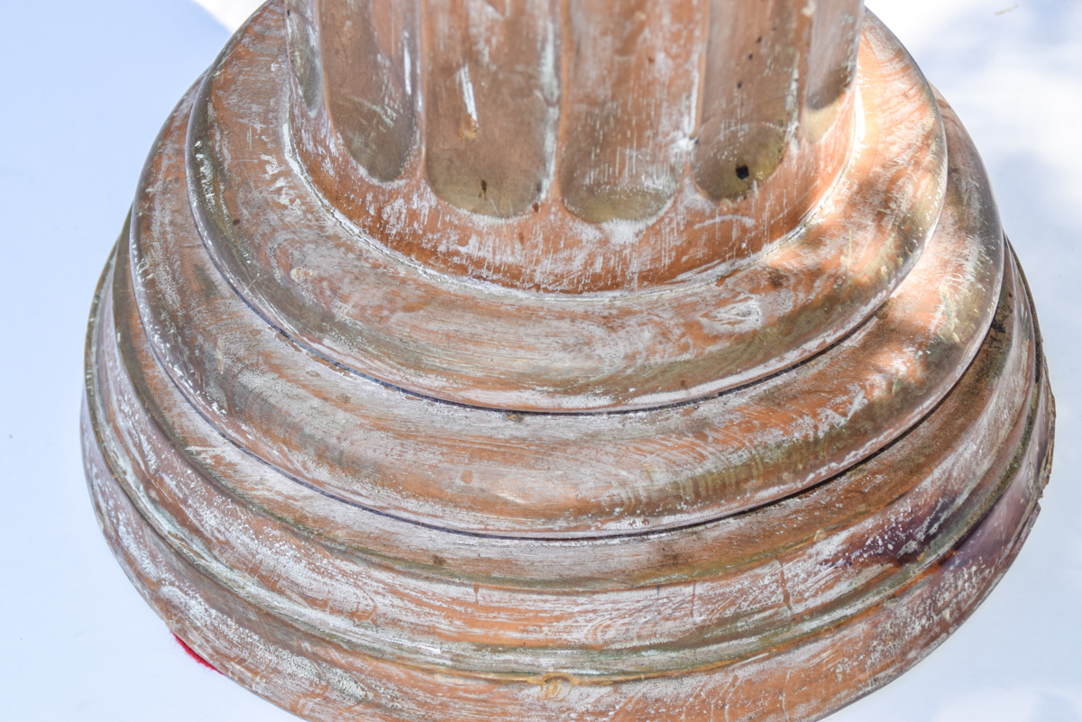 Grecian Inspired Wooden Pedestal Table