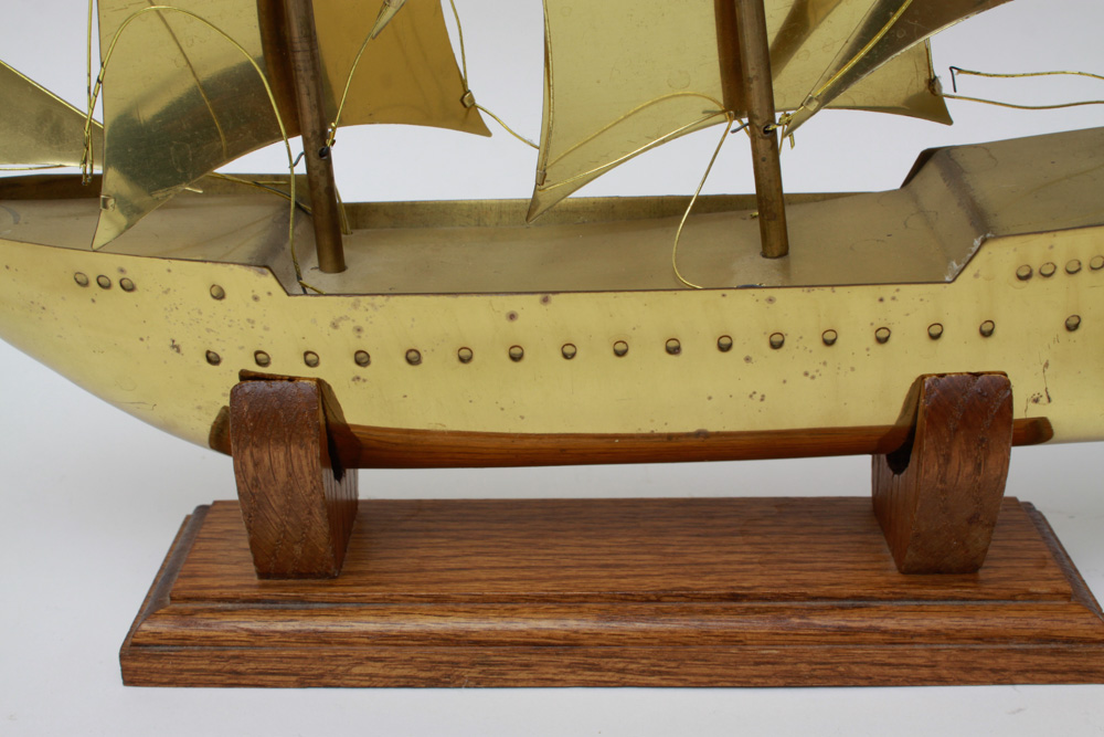 Brass Ship on Stand