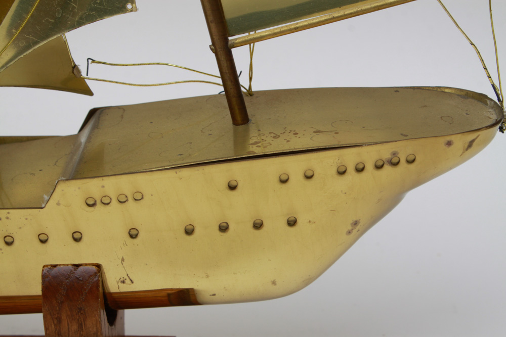Brass Ship on Stand