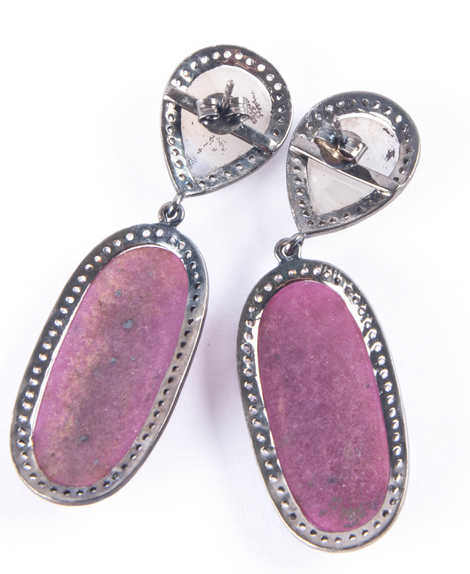 Sterling Silver White and Topaz Earrings