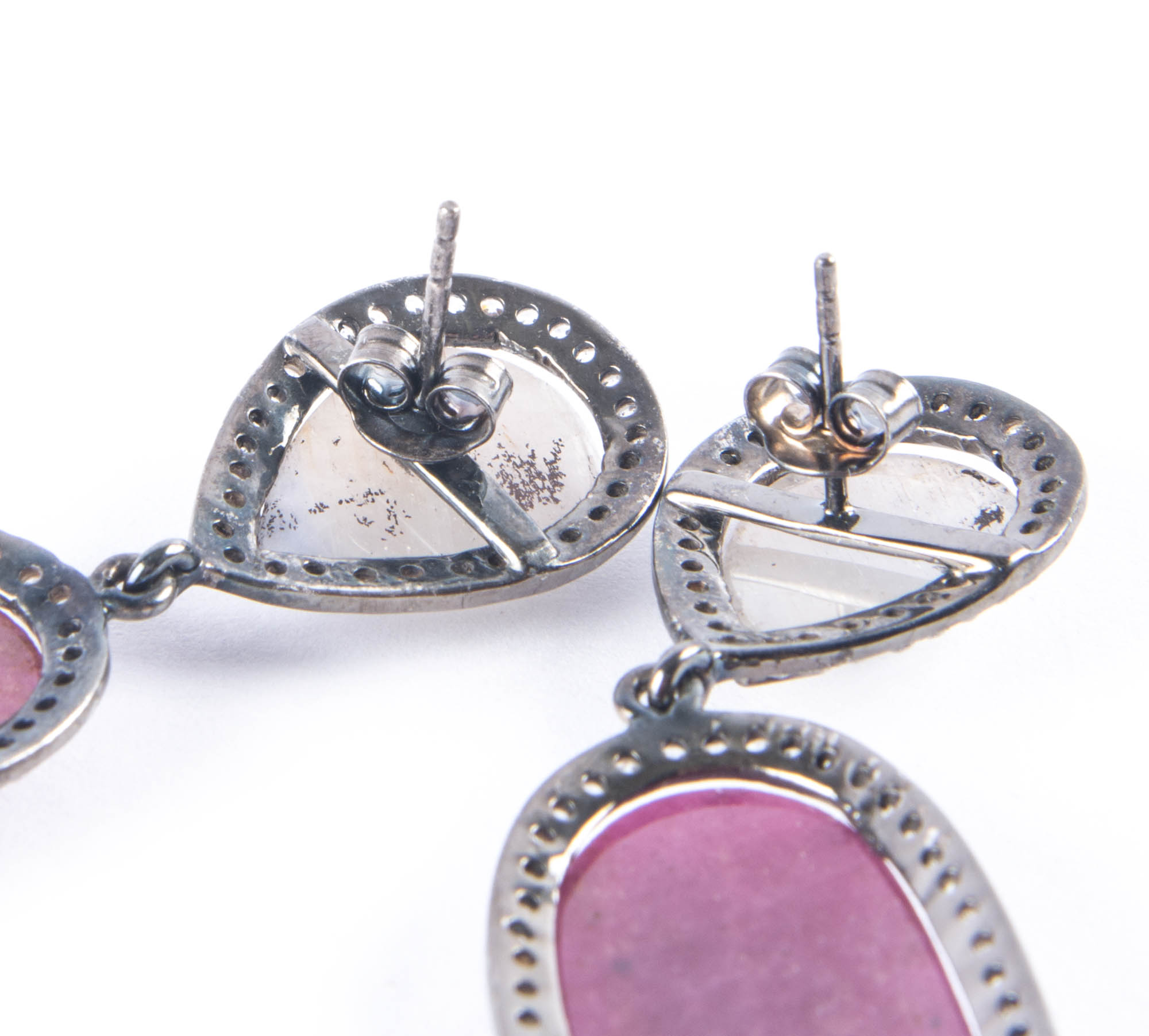 Sterling Silver White and Topaz Earrings