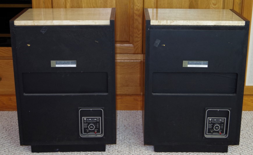 Pair of Hand-Built JBL C56 Dorian Speakers With Marble Tops