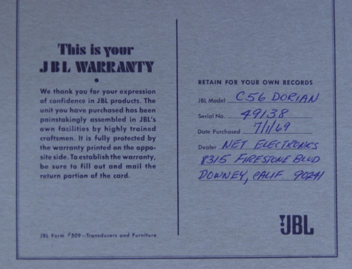 Pair of Hand-Built JBL C56 Dorian Speakers With Marble Tops